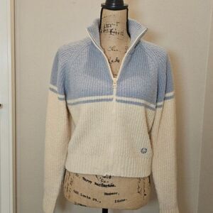 Loeuvre Vintage Zip Front Ribbef Sweater Size F